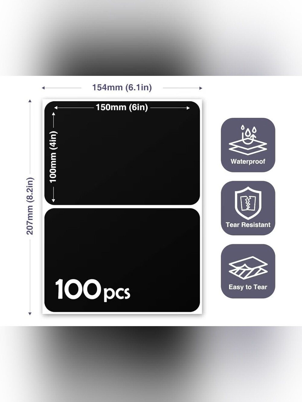 USPS COMPLIANT Rectangular Stickers For  4x6  100pcs